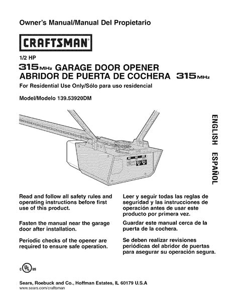 Craftsman garage door opener manual 41a5021 3h 315. - Teac x 1000 x 1000m reel tape recorder service manual.