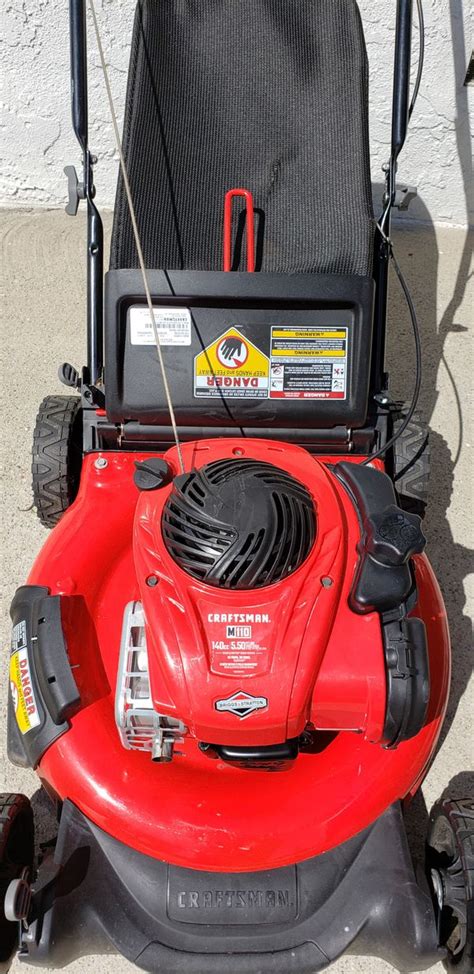 Craftsman lawn mower m110 oil change. CRAFTSMAN. M110 140-cc 21-in Gas Push Lawn Mower with Briggs and Stratton Engine. Shop the Collection. Model # CMXGMAM1125499. 1563. • POWERFUL ENGINE: 140cc Briggs and Stratton® engine featuring one step starting, no priming needed. • MOWING CONVENIENCE: 21-in., 3-in-1 convertible deck lets you side discharge, mulch or rear bag grass ... 
