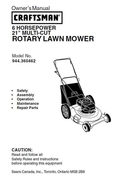 Craftsman lawn mower model 944 364374 manual. - Capitolo 6 lettura guidata risposte chimiche.