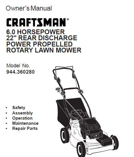 Craftsman lawn mower owners manual 944. - Robertsguide for butlers and other household staff.