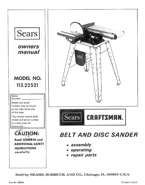 Craftsman model 11322521 belt and disk sander owners operations and parts manual. - Miles christianus im 16. und 17. jahrhundert und seine mittelalterliche tradition.