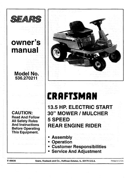 Craftsman riding lawn mower owners manual. - Sony tc 366 reel to reel tape recorder service manual.