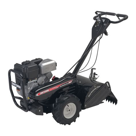 The features and use of our new craftsman 16 inch counter rotating tine rear tiller.. 