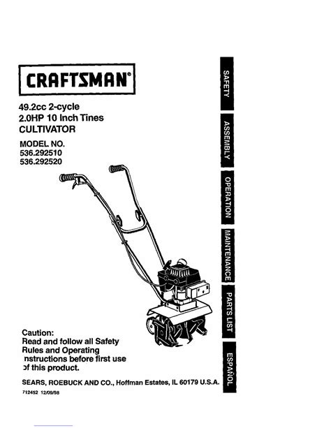Craftsman tiller manual 536 292510 536 292520. - Problemi di trasmissione manuale dello sfidante.