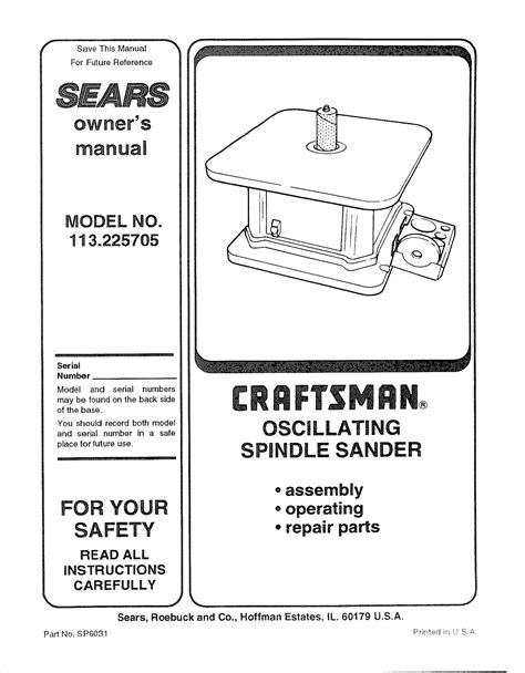 Craftsman tool manuals osll spindle sander. - Pioneer deh 1600 deh 16 cd player service manual.