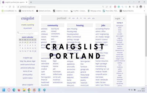 Craig craigslist portland. craigslist provides local classifieds and forums for jobs, housing, for sale, services, local community, and events 