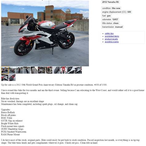 Craigslist austin motorcycles for sale by owner. austin motorcycles/scooters - craigslist engine displacement (CC) street legal model year 1 - 120 of 529 • • • 2006 Kawasaki Ninja ZX6R Track Bike 10/24 · 3,600mi $2,700 • • • • • • • • • • • • 2006 Yamaha v star custom 650cc 10/24 · 11k mi · Pflugerville $2,500 • • • • • • • • • • • • 