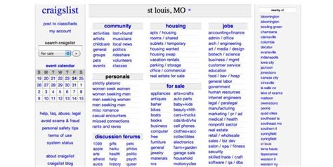 Craigslist comst louis. Quirky, frustrating to navigate, and when you go to swipe left to see a picture of what you want to look at, the app instead takes you to the next listing instead many times. 