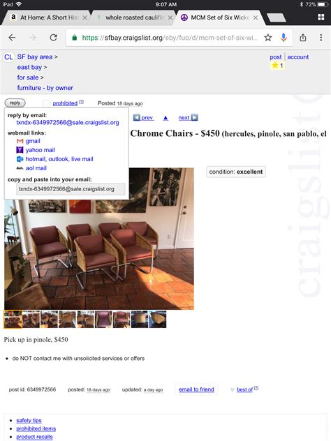 Craigslist east bay furniture. $90 • • • 2 Folding Air-Chair Magis Chairs - by Jasper Morrison - Made in Italy 27 mins ago · lafayette / orinda / moraga $499 • • • • Brand New Bathroom Light Fixtures 27 mins ago · … 