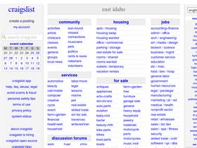 Craigslist eastidaho. craigslist provides local classifieds and forums for jobs, housing, for sale, services, local community, and events 