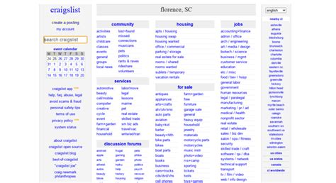 Craigslist florençe sc. craigslist provides local classifieds and forums for jobs, housing, for sale, services, local community, and events 