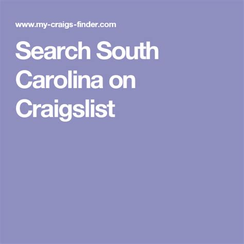 Craigslist in south carolina. craigslist provides local classifieds and forums for jobs, housing, for sale, services, local community, and events 