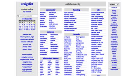 Craigslist oklahoma city com. Neither businesses nor individuals using Craigslist are required to create an account before they can post ads to the site. Though having an account makes management easier, you have the ability to cancel an ad with or without one. If you d... 