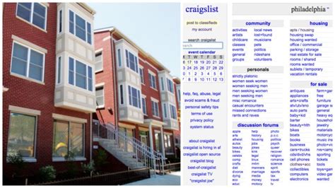 Craigslist philly rentals. philadelphia housing - craigslist. gallery. newest. 1 - 120 of >10,000. • • • • • • • •. ROOM FOR RENT. 30 mins ago · Philadelphia. $600. •. 5919 Cedar Ave * Vacant Lot. 36 mins … 