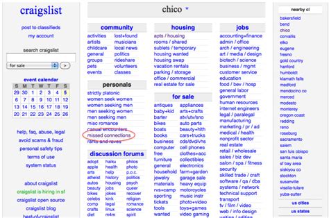 Craigslist sacramento for free. 1) www.craigslist.org. 2) Select your area. 3) In the 2nd column towards the bottom is a section called "Services." In there is the section labeled "Adult." 4) Click the W4M section. I guess this technically is optional but … 