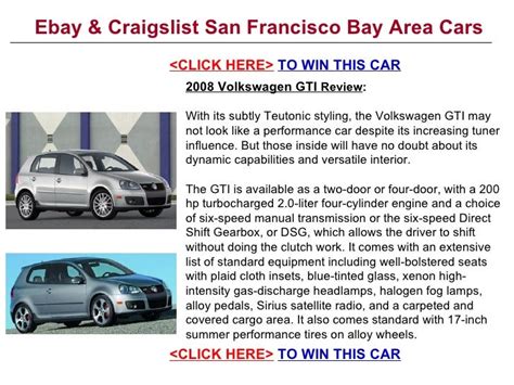 craigslist Cars & Trucks for sale in SF Bay Area - Peninsula ... SF Bay Area 2012 Audi A4 Sport Sedan 2.0T Quattro 104k Clean Title XLNT Cond ... south san francisco ....