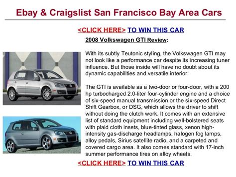 craigslist Auto Parts "sf" for sale in SF Bay Area. see also. Sf San Jose MOBILE SERVICES TINT 15 YEARS. $180. san jose south ... sf bay area RARE 2009 PASSION Smart Car for Two: 40+MPG Cabriolet Convertible. $3,575. brentwood / oakley GMC YUKON ABS / REPAIR REBUILD EBCM COMPUTER MODULE KH325 Kelsey Hayes ...