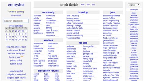 south florida - includes separate sections for miami/dade, broward, and palm beach counties; space coast; st augustine; ... craigslist app; cl is hiring ... . 