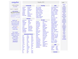 craigslist provides local classifieds and forums for jobs, housing, for sale, services, local community, and events. Craigslist topeka general