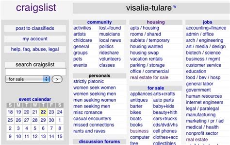 Craigslist tulare personals. craigslist provides local classifieds and forums for jobs, housing, for sale, services, local community, and events 