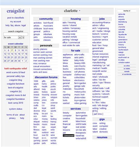 Craigslist.charlotte. Craigslist (stylized as craigslist) is a privately held American company operating a classified advertisements website with sections devoted to jobs, housing, for sale, items wanted, services, community service, gigs, résumés, and discussion forums.. Craig Newmark began the service in 1995 as an email distribution list to friends, featuring local … 