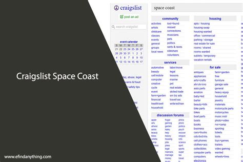 <strong>craigslist</strong> provides local classifieds and forums for jobs, housing, for sale, services, local community, and events. . Craigslistspacecoast