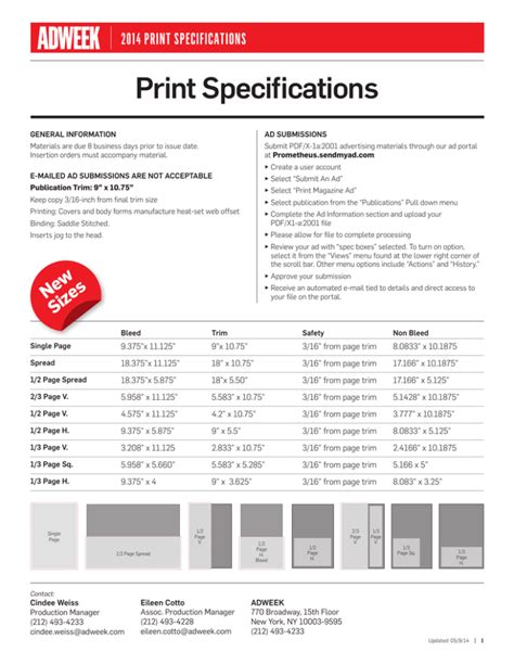 Crain Ad Portal - Print Specifications