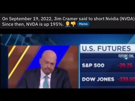 Cramer on nvda. Nov 27, 2023 · CNBC's Jim Cramer echoed a Wall Street analyst's call that Nvidia (NVDA) shares have more room to run, despite more than tripling in price this year. Nvidia was up Monday after analysts at Melius ... 
