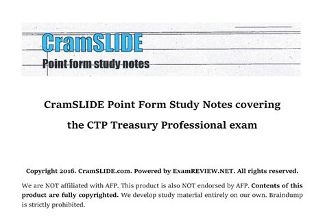Cramslide Point Form Study Notes Covering The Cpp Payroll Professional Exam