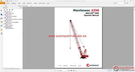 Crane operating manual for manitowoc 2250 with max er. - Medidor de ph corning 245 manual.