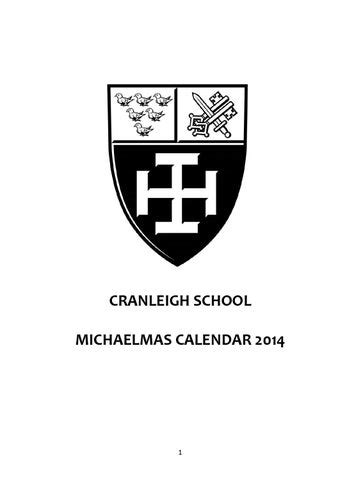 Cranleigh Prep School Calendar - Michaelmas 2014 - Issuu