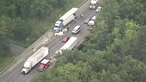 MIDDLEBOROUGH, Mass. —. Severe delays were reported along Interstate 495 after a rollover crash Thursday afternoon near the exit with Route 44. Video from Sky 5 showed one vehicle on its roof on .... 