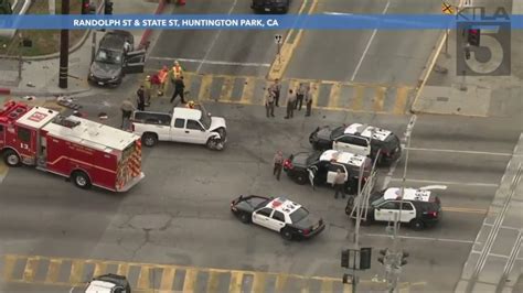 Crash involving fleeing stolen vehicle suspect injures several people in Huntington Park