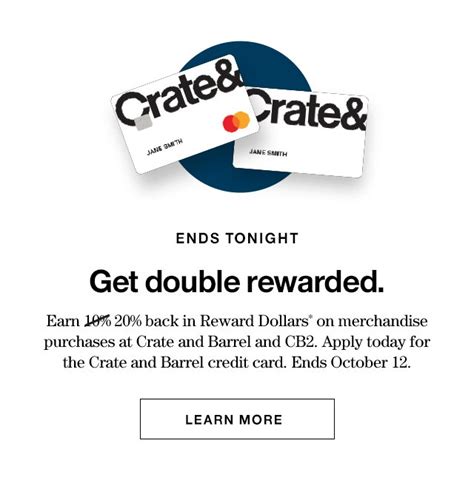 Crate and Barrel Credit Card Earn Reward Dollars every time you shop* (excluding special financing purchases), plus get access to special offers and events. Apply Now Manage Your Account. Order Tracking & Schedule Delivery Find out when your online purchase will arrive or schedule a delivery. Track Your Order Schedule Delivery. The Wedding Registry. Our …. Crate and barrel 2