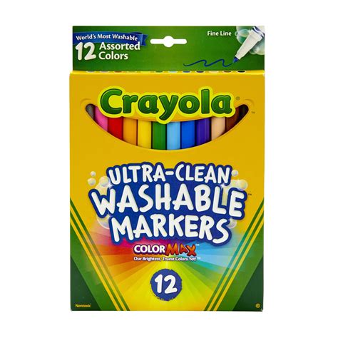 Crayola Fine Line Markers, Washable Markers, 12 Count