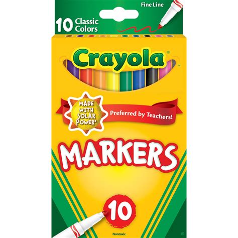 Crayola Marker Set, Assorted Colors, Beginner Child, 10ct