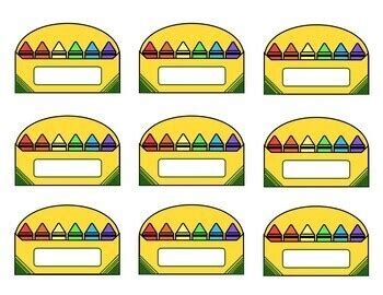 Crayon Name Labels Classroom Name Tags Cubby Name Tags Cubby Tags
