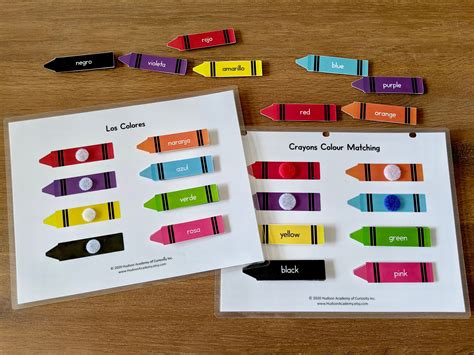 Crayons Color Matching Printables Learning Busy Book Page Etsy