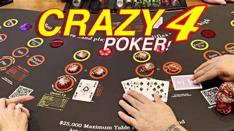 Crazy four poker. 2. Crazy 4 Poker® offers two ways to win: when the dealer does not qualify, and when a player’s hand beats the dealer’s qualifying hand. Players win even money on their Play bet when the dealer fails to qualify with at least a King-high. Players win even money on both play and ante wagers when they beat the dealer’s qualifying … 