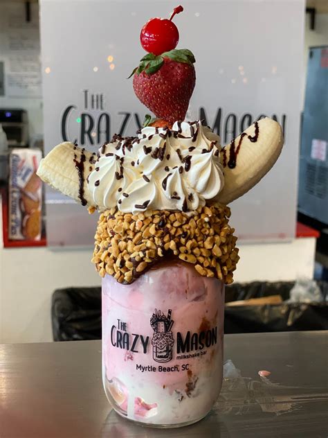 Crazy mason milkshake bar. Immediate Release: North Myrtle Beach will be relocating to 801 Main St. in May 2024! For our second location, we branched out just up the beach a bit to North Myrtle Beach. A visit to The Crazy … 
