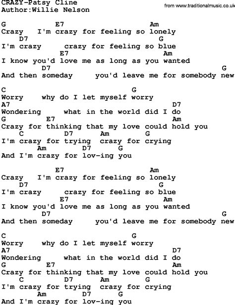 Crazy patsy cline lyrics. Things To Know About Crazy patsy cline lyrics. 