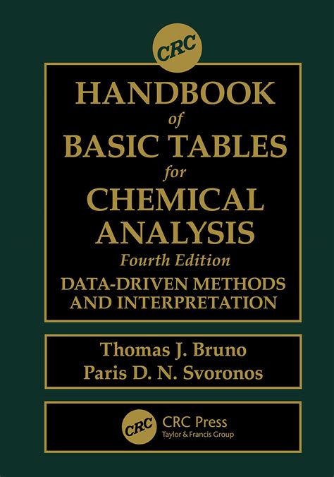 Crc handbook of basic tables for chemical analysis third edition. - Major field test in business study guide.