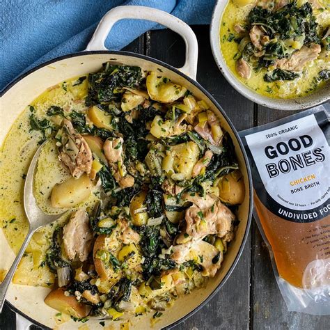 Creamy Chicken with Silverbeet, Potato & Leek