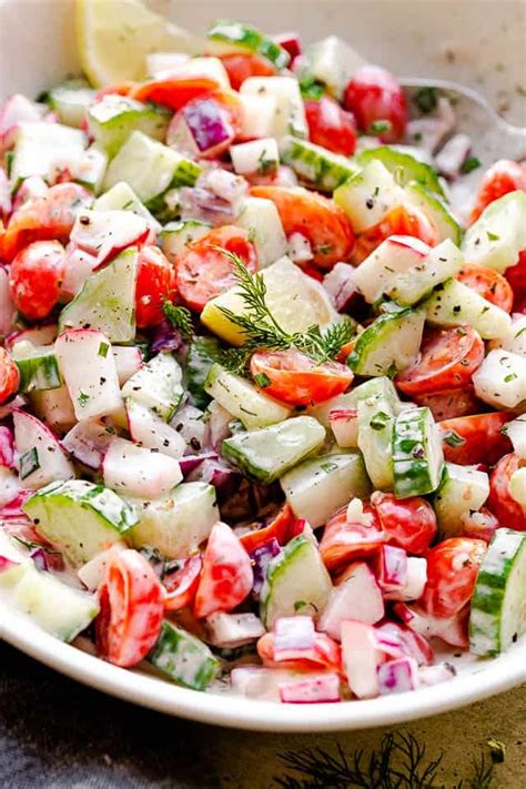 Creamy Radish Cucumber Tomato Salad Quick & Easy Summer …