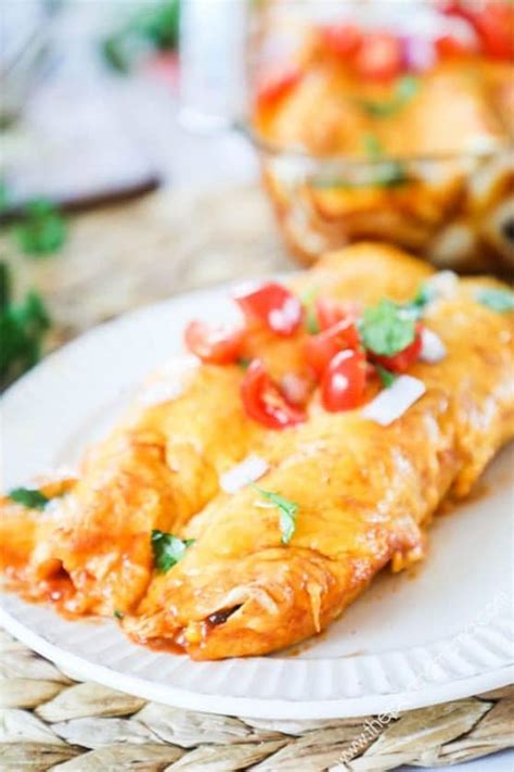 Creamy Ranch Chicken Enchiladas • The Pinning Mama