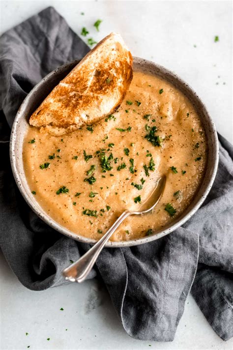 Creamy Roasted Garlic Cauliflower Soup - Vegan, Low in Fat …