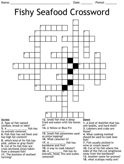 Creamy seafood side crossword. The crossword puzzle clue Creamy seafood side was last seen on October 11, 2022. A possible answer to this clue is CRABDIP. This answer has 7 letters that will help solve your crossword clue. Below we have provided are all possible answers for this clue ordered by rank. 