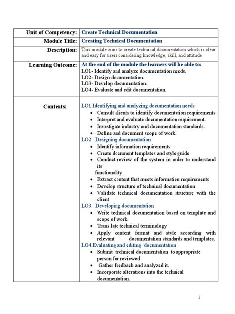 Creat Theknical Documentation Pdf Lecture Note