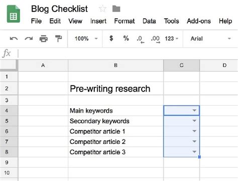 Create A Checklist In Google Sheets Sheet