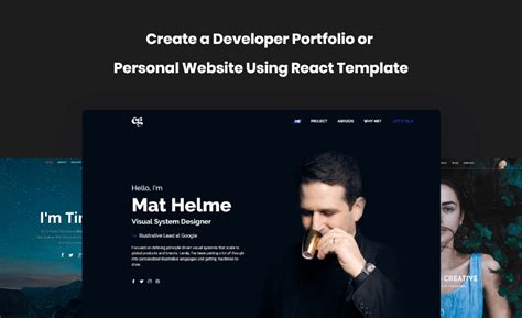 Create A Developer Portfolio Or Personal Website Using React Template Redq
